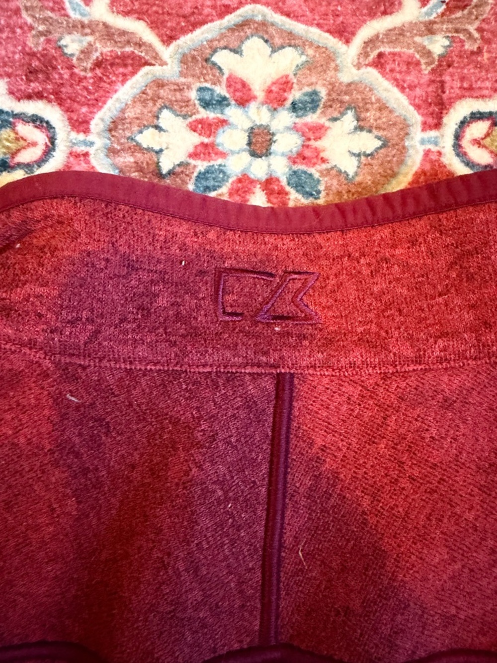 Cutter & Buck Alabama Crimson Tide Red Fleece Quarter Zip Pullover Size Large - Picture 5 of 5